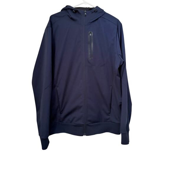 Mondetta Outdoor Project Men's Jacket Size L Navy Softshell Hooded Windbreaker - Picture 1 of 6